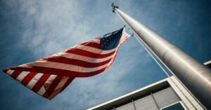 American flag on a pole