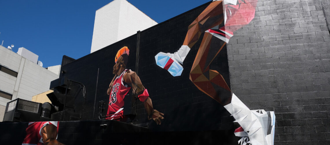 a mural of Michael Jordan