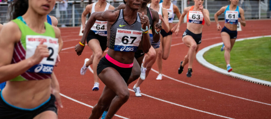 multiple women running a race